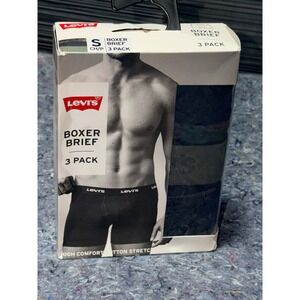Levi Strauss Co Mens Boxer Briefs 3 Pack Size S High Comfort Cotton Stretch NEW‎
